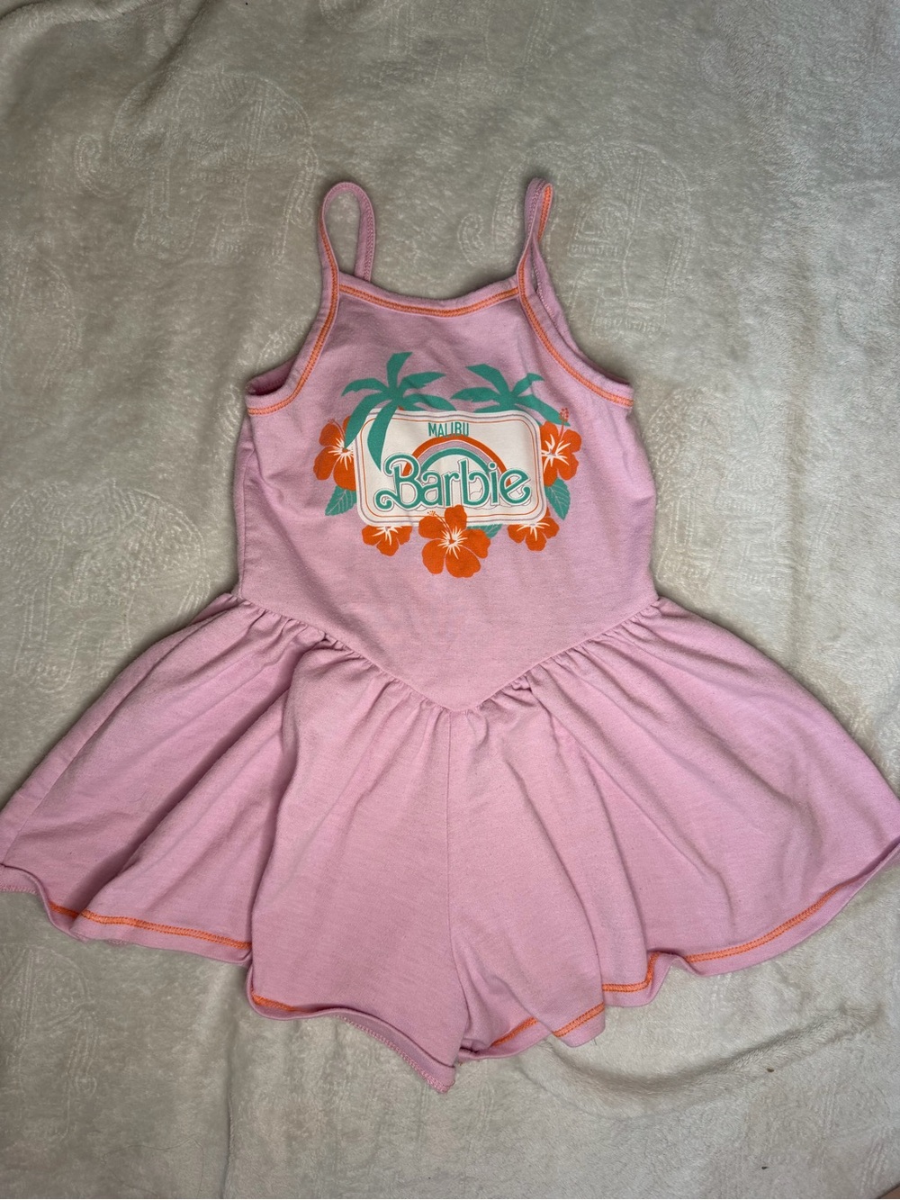 Barbie Pink Malibu Floral Girls' romper